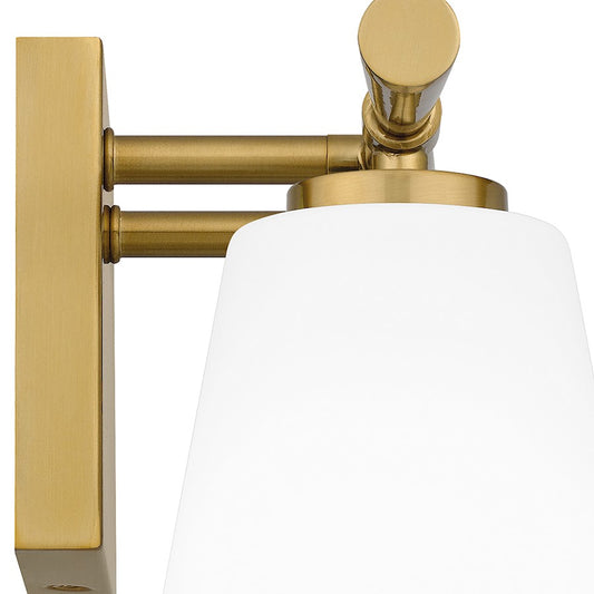 2 Light Bathroom Vanity Light, Opal Etched