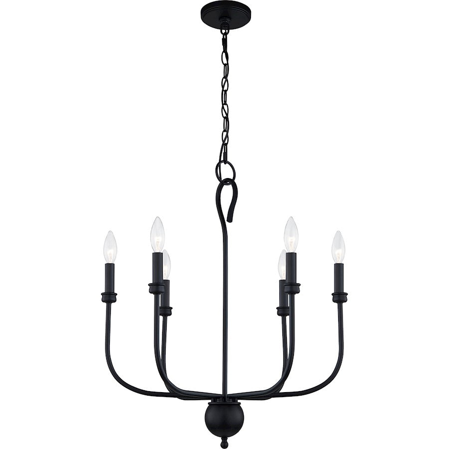 Quoizel Blanche Chandelier, Matte Black
