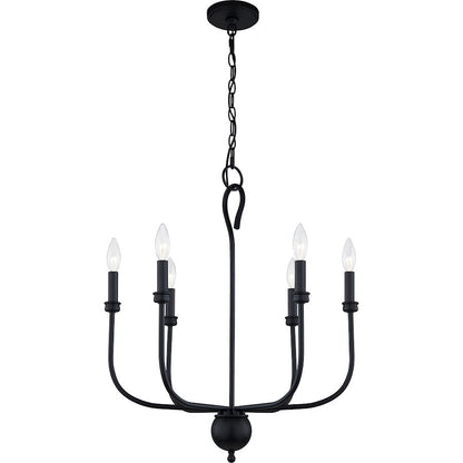 Quoizel Blanche Chandelier, Matte Black