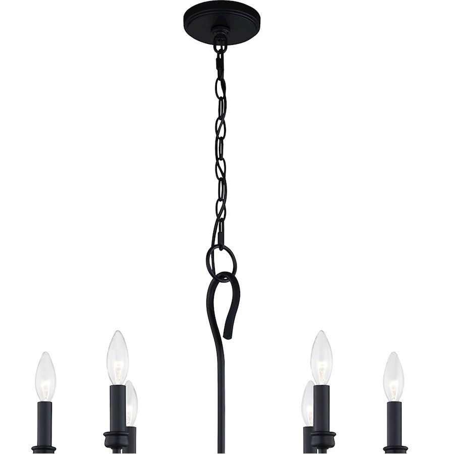 Quoizel Blanche Chandelier, Matte Black