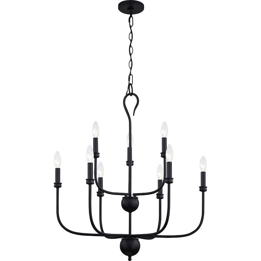 Quoizel Blanche Chandelier, Matte Black