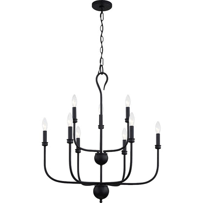 Quoizel Blanche Chandelier, Matte Black