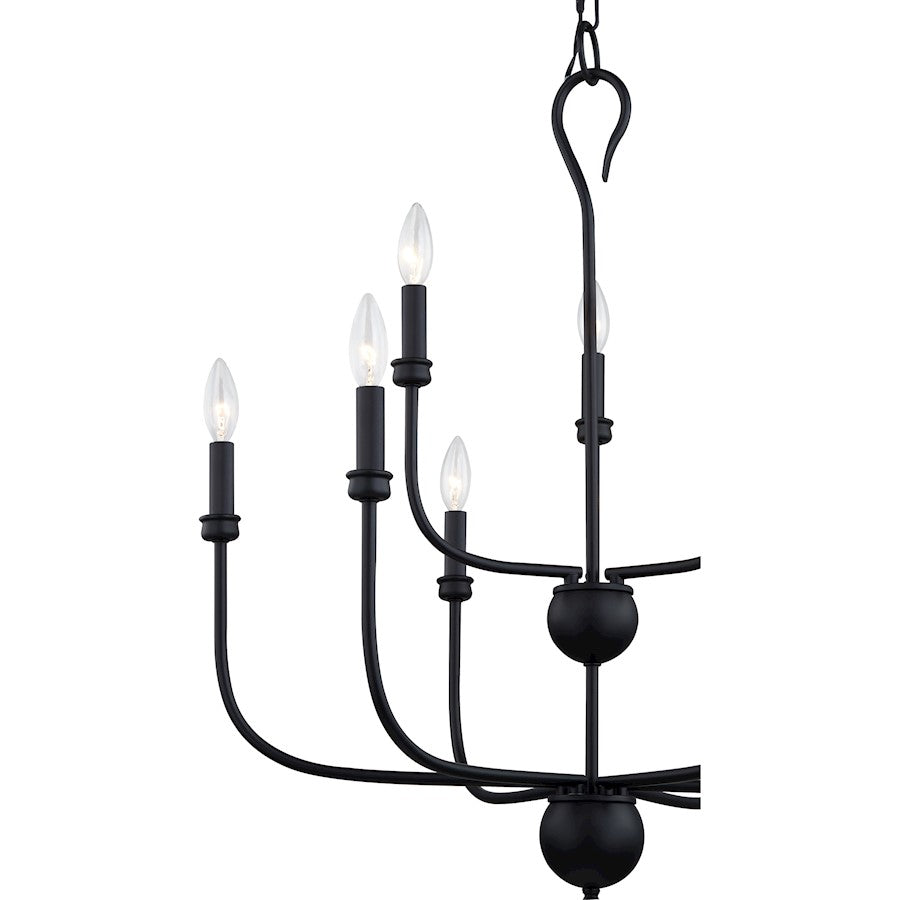 Quoizel Blanche Chandelier, Matte Black