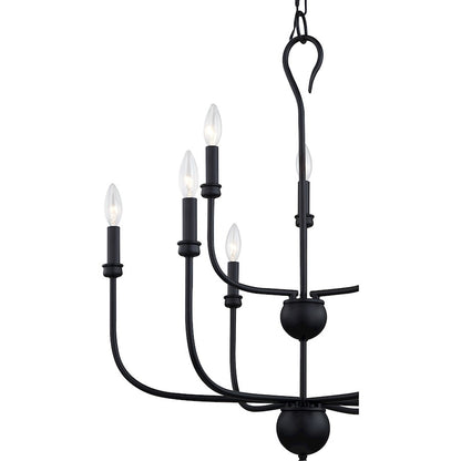 Quoizel Blanche Chandelier, Matte Black