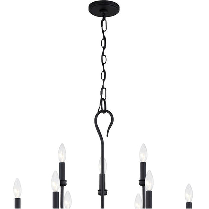 Quoizel Blanche Chandelier, Matte Black