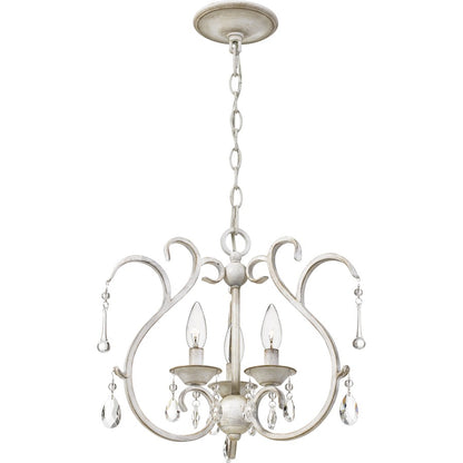 Quoizel Blanca 3 Light Semi-Flush Mount, Antique White