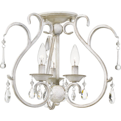Quoizel Blanca 3 Light Semi-Flush Mount, Antique White