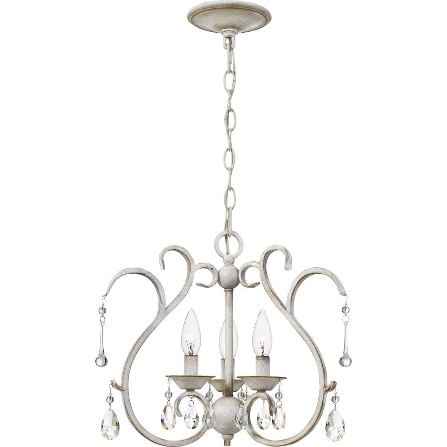 Quoizel Blanca 3 Light Pendant, Antique White