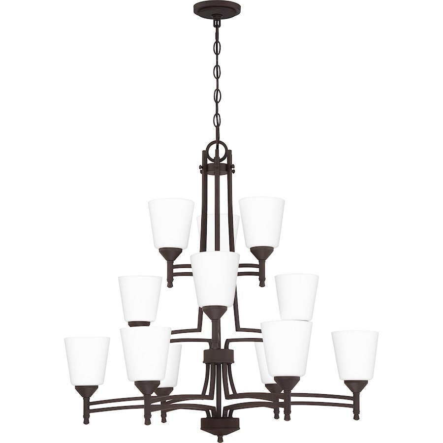 Quoizel Billingsley 12 Light Chandelier, Old Bronze