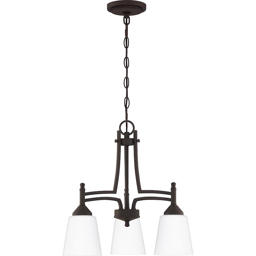 Quoizel Billingsley 3 Light Chandelier, Old Bronze
