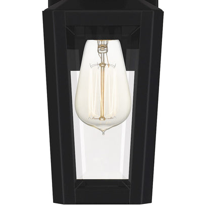 Quoizel Blomfield 1 Light Outdoor Lantern, Matte Black/Beveled