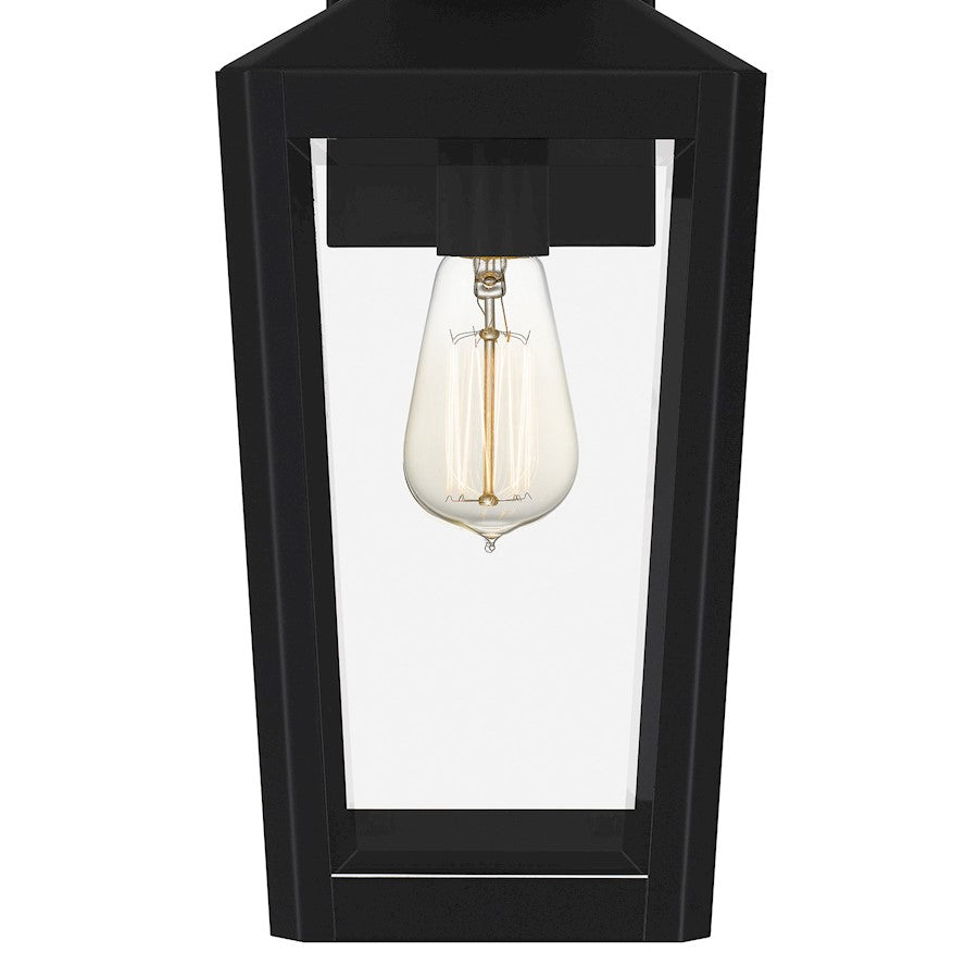 Quoizel Blomfield 1 Light Outdoor Lantern, Matte Black/Beveled