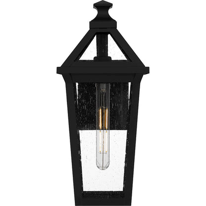 Quoizel Boulevard 1 Light 18" Outdoor Lantern, Black/Clear Seedy