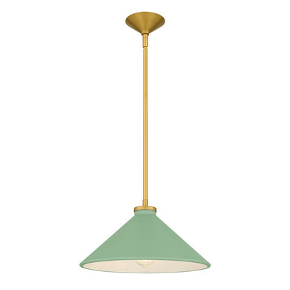 Quoizel Bradbury 1-Lt Pendant w/Light Green Shade, Brushed Gold - BRADG1814BRG