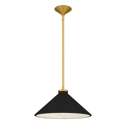 Quoizel Bradbury 1-Lt Pendant w/Black Shade, Brushed Gold - BRADK1814BRG