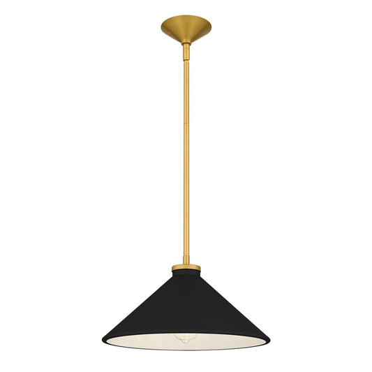 Quoizel Bradbury 1-Lt Pendant w/Black Shade, Brushed Gold - BRADK1814BRG