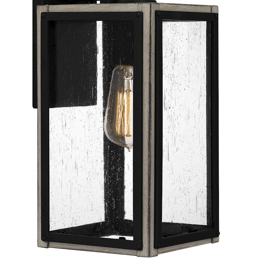 Quoizel Bramshaw 1 Light Outdoor Lantern, Matte Black/Seeded