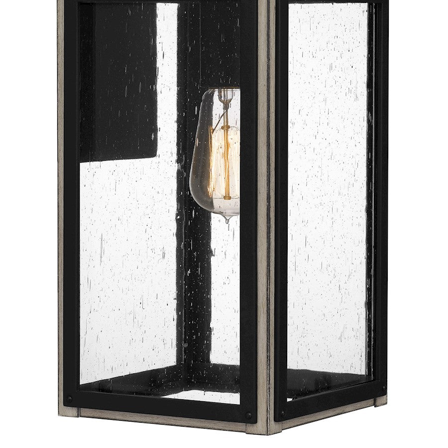 Quoizel Bramshaw 1 Light Outdoor Lantern, Matte Black/Seeded