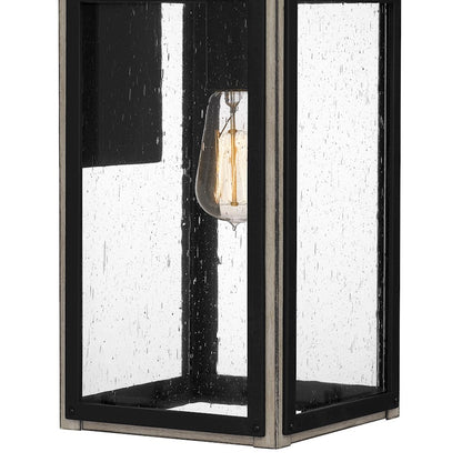 Quoizel Bramshaw 1 Light Outdoor Lantern, Matte Black/Seeded