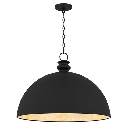 Quoizel Braylon 1-Lt Matte Black Pendant, Matte Black - BRAY2826MBK