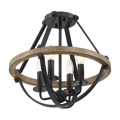 Quoizel Bartlett 4 Light Semi-Flush Mount, Earth Black