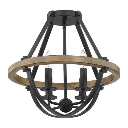 Quoizel Bartlett 4 Light Semi-Flush Mount, Earth Black