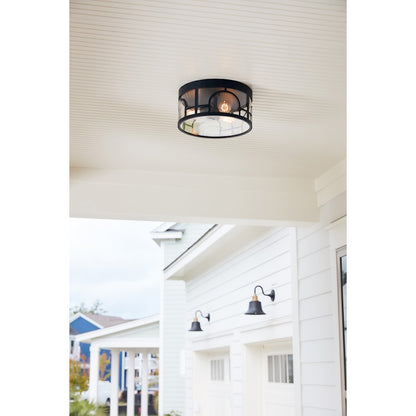 Quoizel Brampton 3 Light Outdoor Lantern, Matte Black/Clear