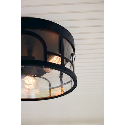 Quoizel Brampton 3 Light Outdoor Lantern, Matte Black/Clear