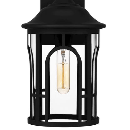 Quoizel Brampton 1 Light Outdoor Lantern, Matte Black/Clear