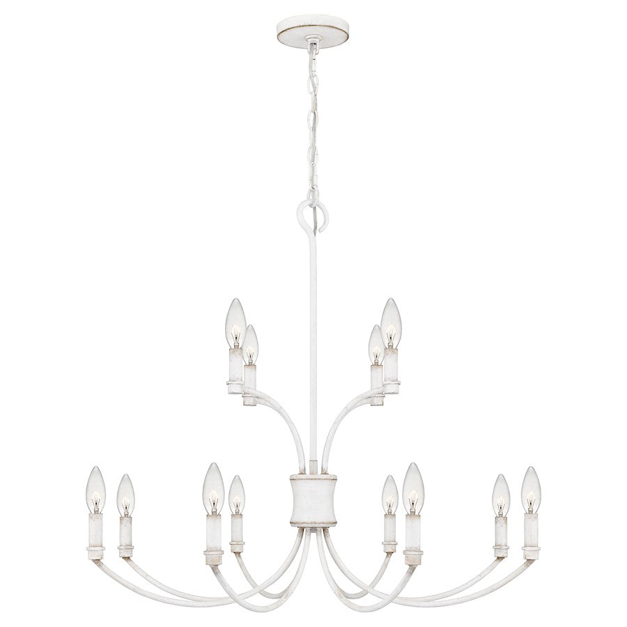 Quoizel Briar 12 Light Chandelier, Antique White
