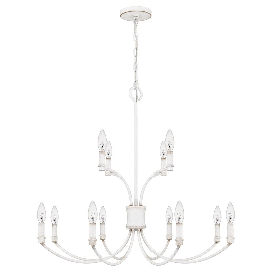 Quoizel Briar 12 Light Chandelier, Antique White