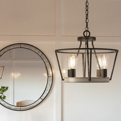 Quoizel 4 Light Brockton Semi-Flush Mount, Grey Ash