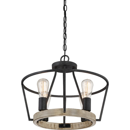 Quoizel 4 Light Brockton Semi-Flush Mount, Grey Ash