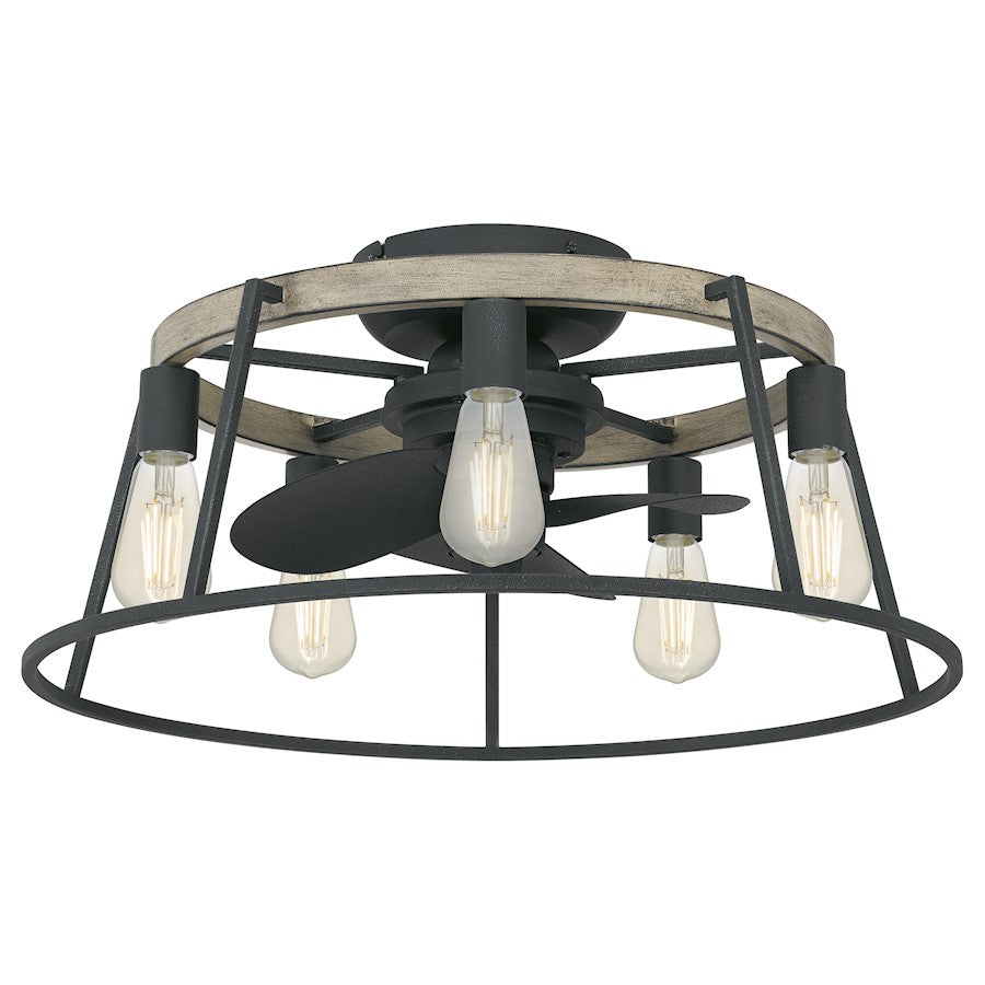 Quoizel Brockton 5 Light Fandelier, Grey Ash