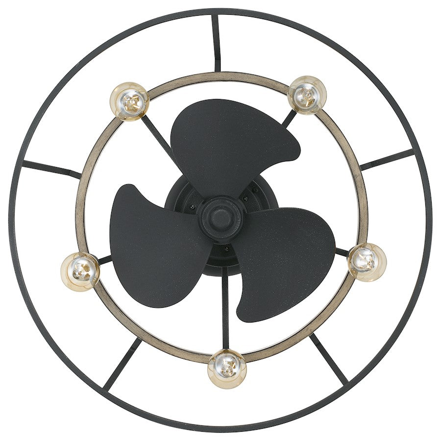 Quoizel Brockton 5 Light Fandelier, Grey Ash