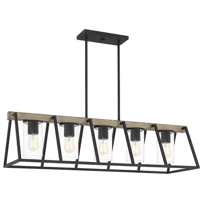 Quoizel Brockton 5 Light Island Chandelier, Grey Ash