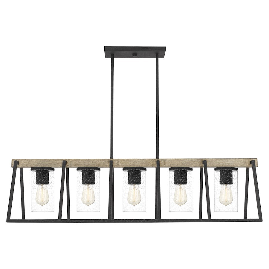Quoizel Brockton 5 Light Island Chandelier, Grey Ash