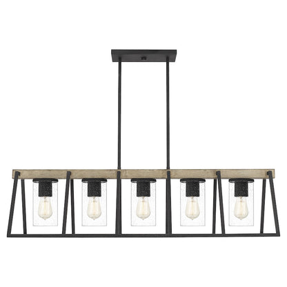 Quoizel Brockton 5 Light Island Chandelier, Grey Ash