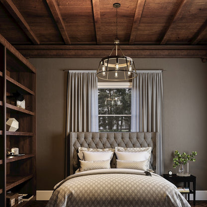 Quoizel 6 Light Brockton Chandelier, Grey Ash