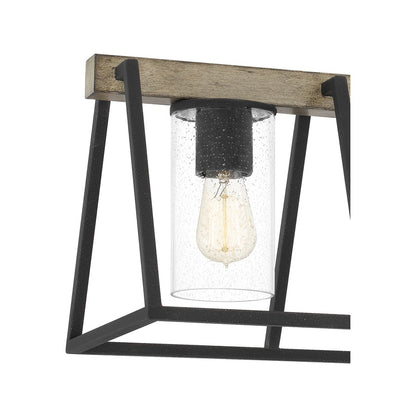 Quoizel Brockton 5Lt Island Chandelier, Grey Ash/Clear Seedy Glass