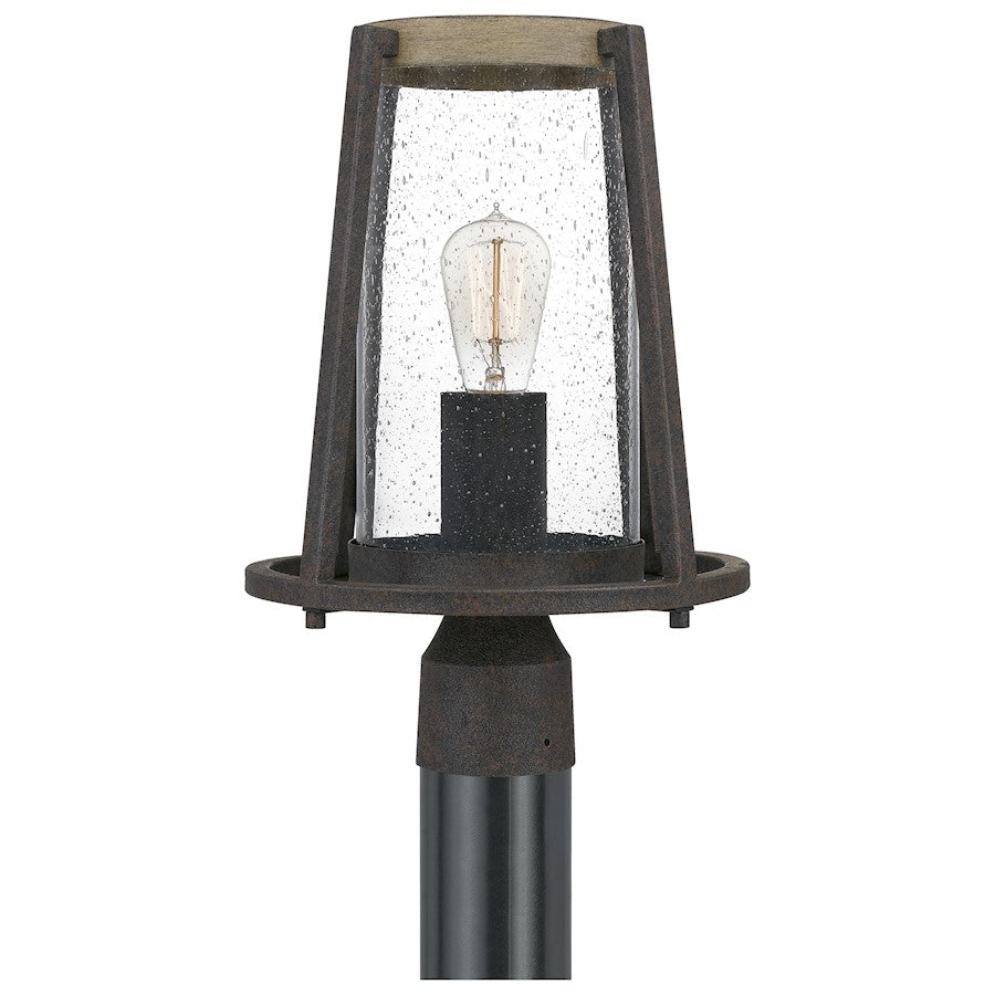 Quoizel Brockton 1 Light Outdoor Post Lantern, Rustic Black