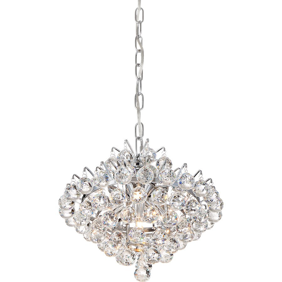 Clear Crystal Pendant, Polished Chrome