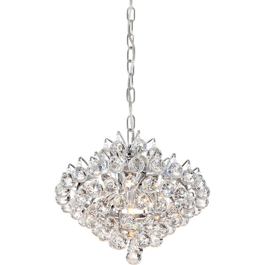Clear Crystal Pendant, Polished Chrome
