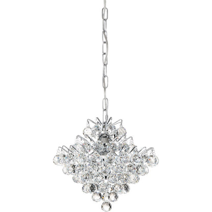 Clear Crystal Pendant, Polished Chrome