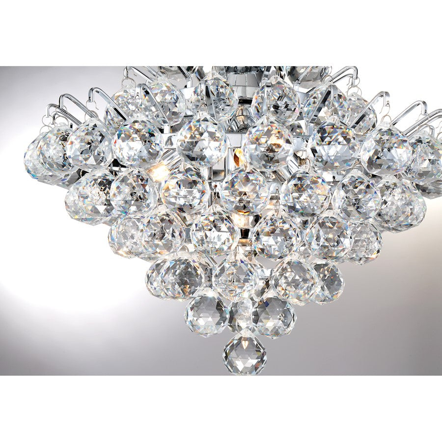 Clear Crystal Pendant, Polished Chrome