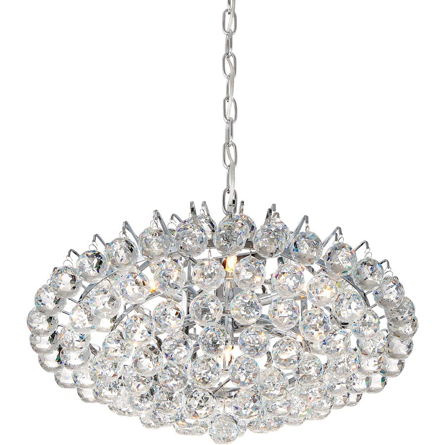 Clear Crystal Pendant, Polished Chrome