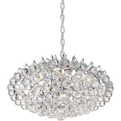 Clear Crystal Pendant, Polished Chrome