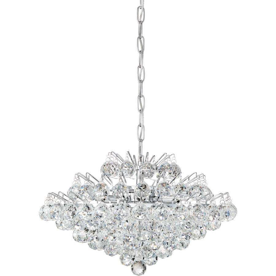 Clear Crystal Pendant, Polished Chrome