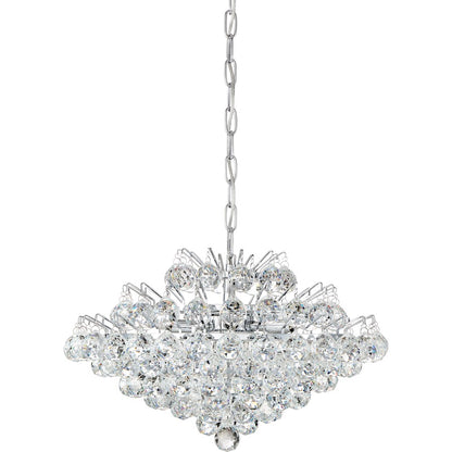 Clear Crystal Pendant, Polished Chrome
