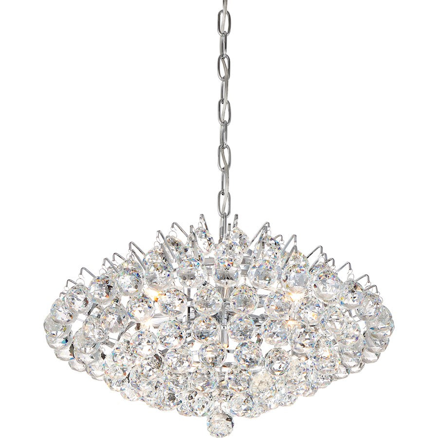 Clear Crystal Pendant, Polished Chrome